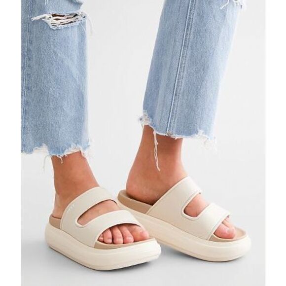 Reef Womens Cushion Bondi 2 Platform Slide Sandals Sz 9 Natural - Picture 1 of 10